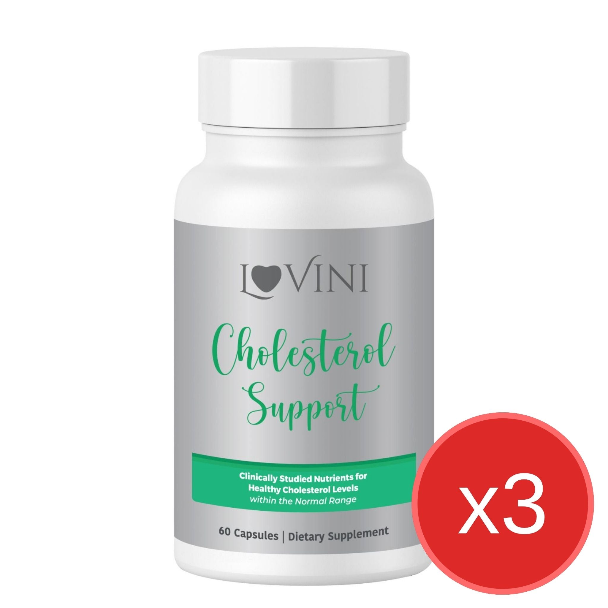 Lovini Cholesterol Support (60 Capsules) x3 bottles - Lovini Health