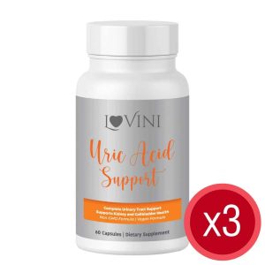 Lovini Uric Acid Support (60 Capsules) x3 bottles