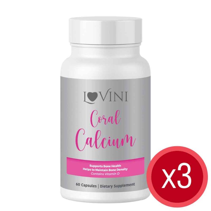 Lovini Coral Calcium (60 Capsules) x3 bottles